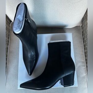 Nine West Savie Block Heel Ankle Leather Booties